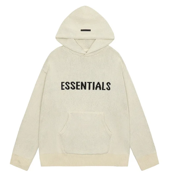 Essentials Knit Hoodie Cream