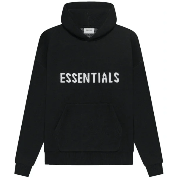 Essentials Knit Hoodie Black