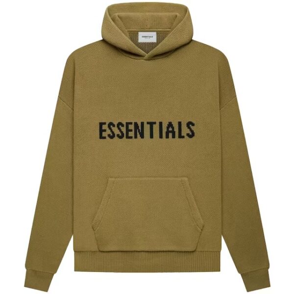 Fear of God Essentials Knit Pullover Hoodie Amber